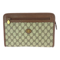 Gucci Vintage Beige Brown Gold GG Supreme Canvas Leather Second