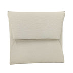 Hermes Coin Case Bastia Leather White Stamped