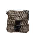 Fendi Zucchino Brown Canvas Leather