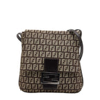 Fendi Zucchino Brown Canvas Leather