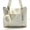 Chanel Sports Line Nylon Pouch Logo Tote White