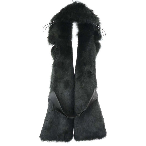Bottega Veneta 22 AW Lambskin Fur Vest Scarf V27 W0 Green — view 2