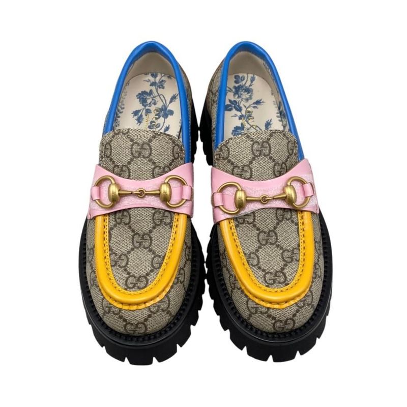 Gucci Loafer GG Supreme Bee Embroidery 34 Size Flower Multicolor Beige — view 5