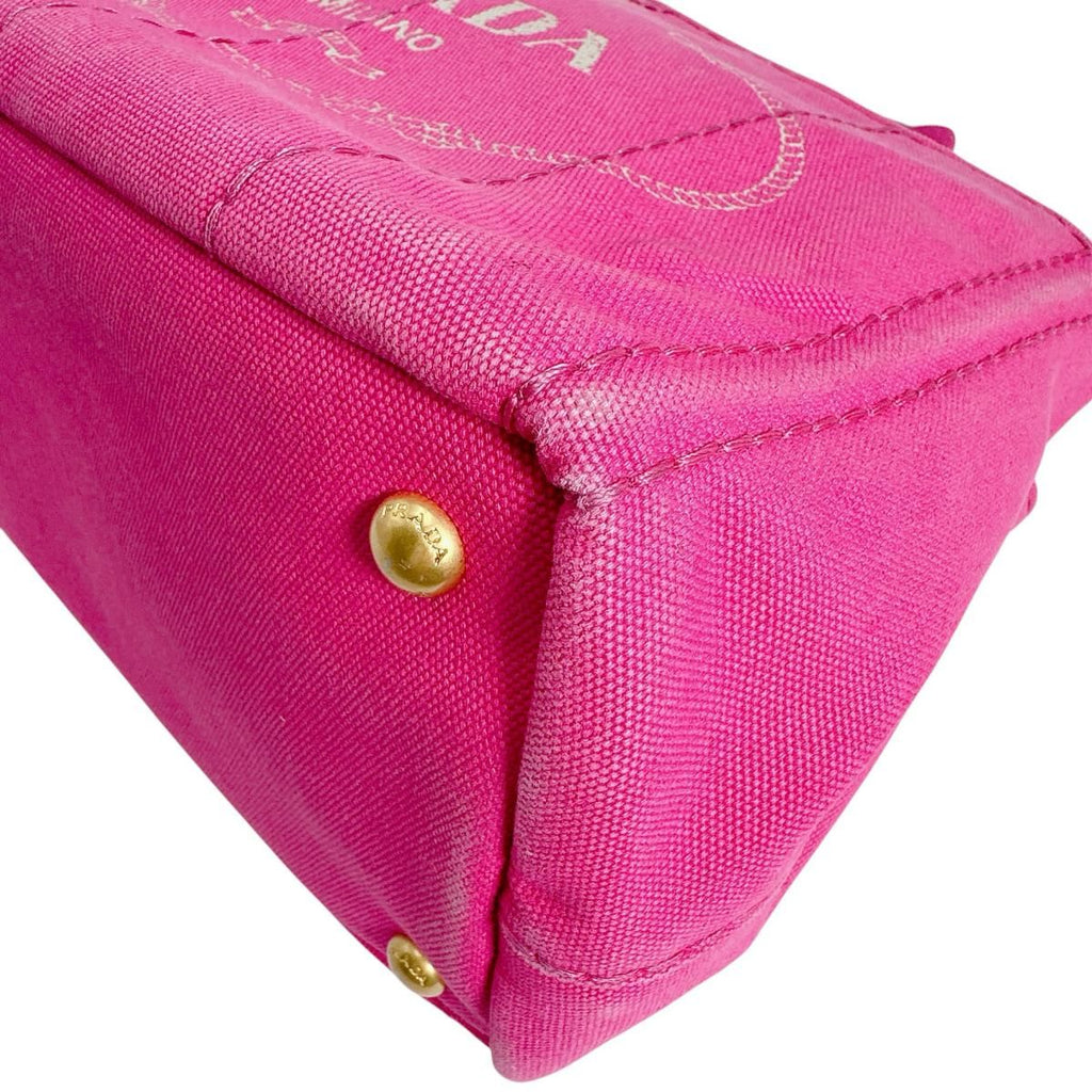 Prada 1 Bg439 Canapa Handbag Mini Tote Bag Pink — view 6