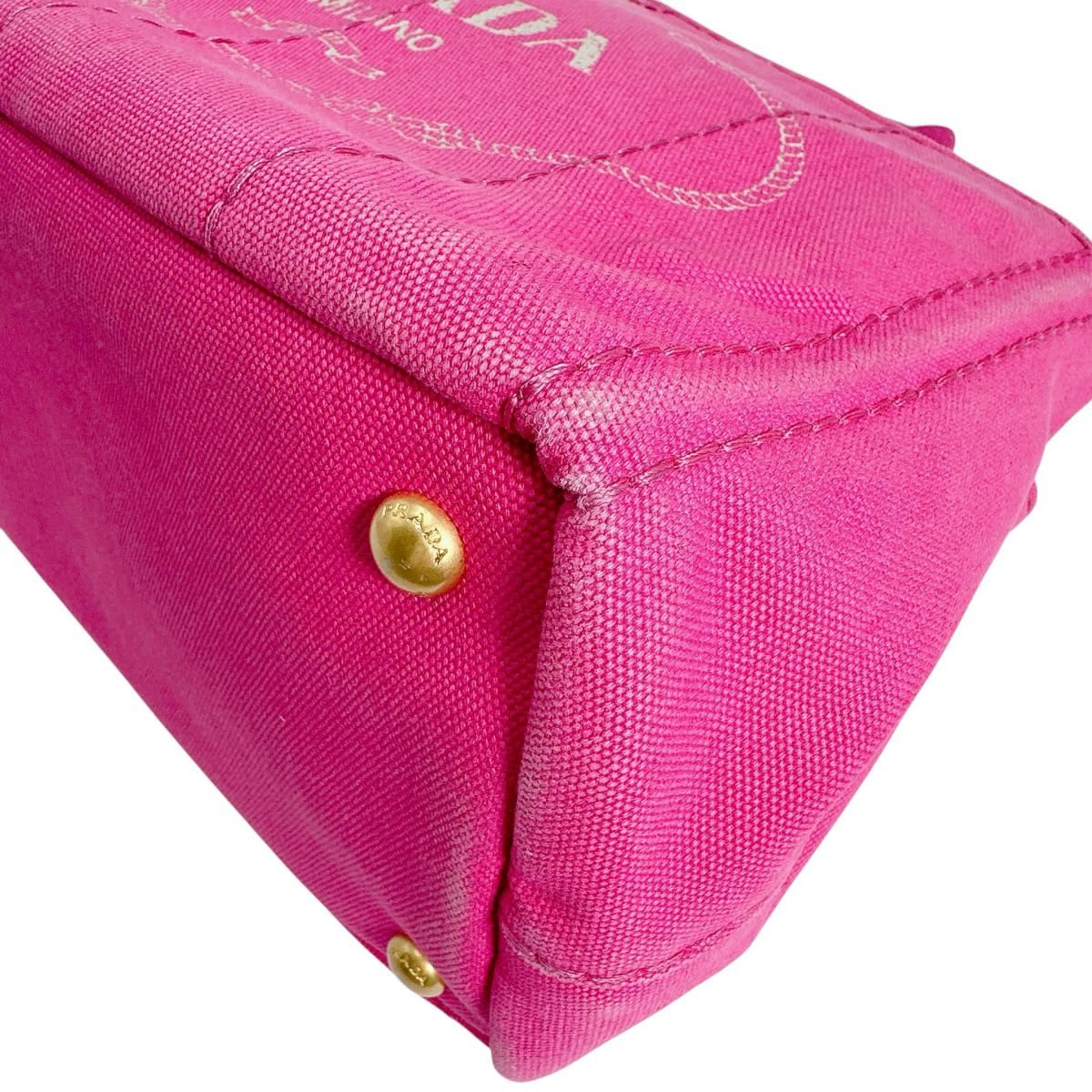 Prada 1 Bg439 Canapa Handbag Mini Tote Bag Pink — view 6