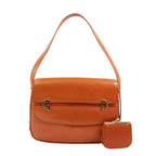 Gucci Vintage Leather Brown Shoulder Bag Gold