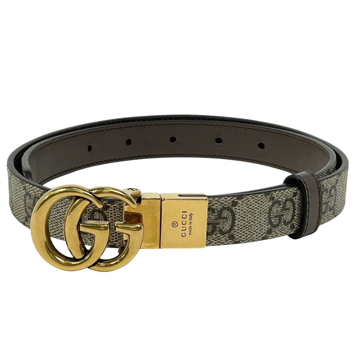 Gucci GG Marmont Reversible Slim Belt Pattern Double