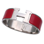 Hermes Bangle Click Classic H GP Silver Red Classy Fashionable — view 2