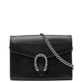 Gucci Dionysus Crossbody Chain Shoulder Bag Wallet Black Leather