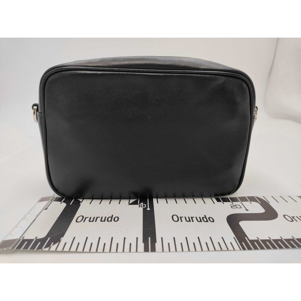Prada Shoulder Bag Black Pink Leather Logo White Tag Silver — view 2