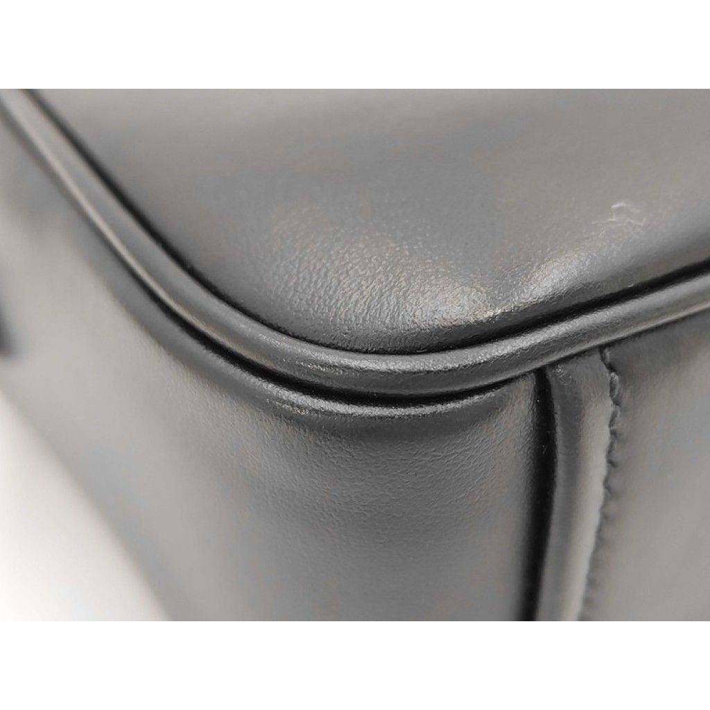 Prada Shoulder Bag Black Pink Leather Logo White Tag Silver — view 4