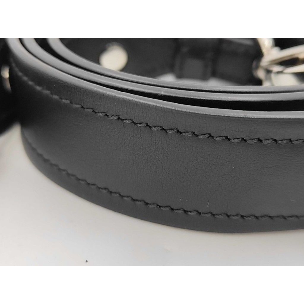 Prada Shoulder Bag Black Pink Leather Logo White Tag Silver — view 6