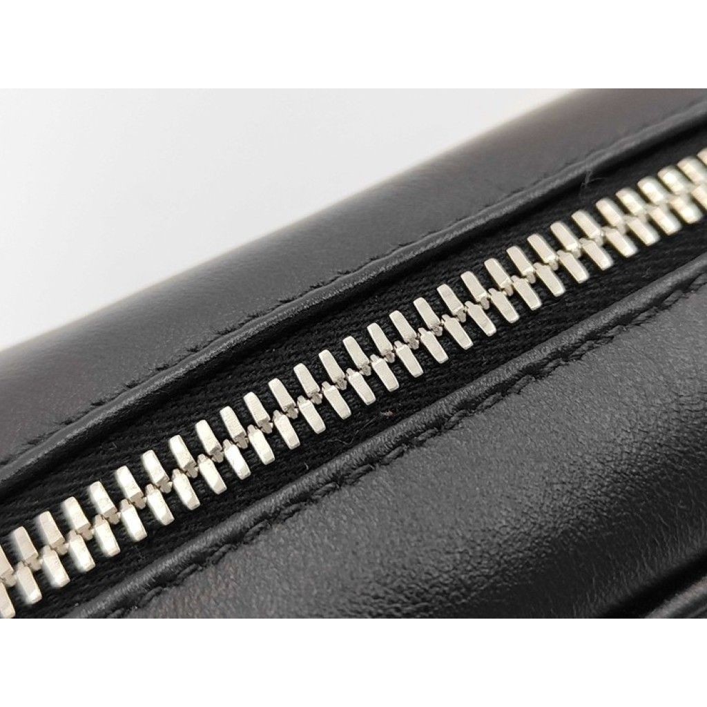 Prada Shoulder Bag Black Pink Leather Logo White Tag Silver — view 9