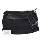Prada Shoulder Bag Diagonal Black Leather 35 Bs145