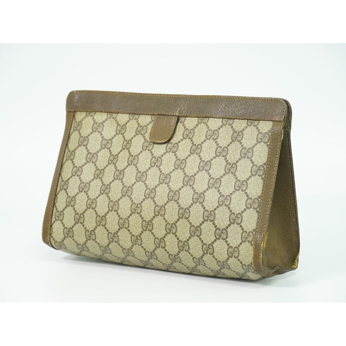 Gucci Vintage Sherry Line GG Supreme Clutch Beige — view 2