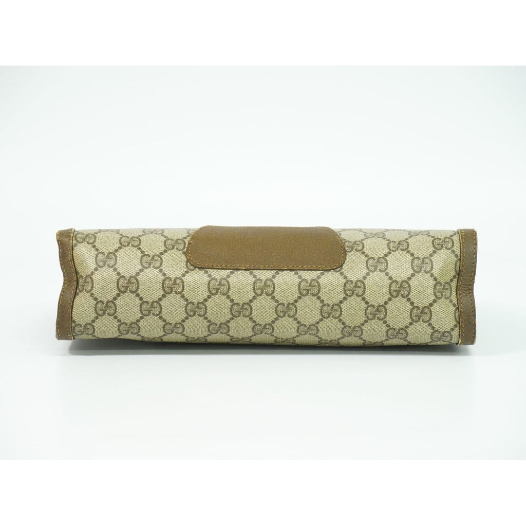 Gucci Vintage Sherry Line GG Supreme Clutch Beige — view 3