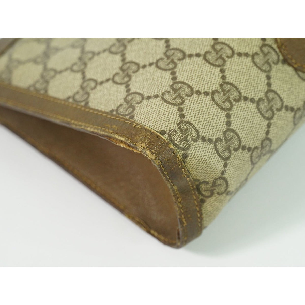 Gucci Vintage Sherry Line GG Supreme Clutch Beige — view 6