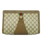 Gucci Vintage Sherry Line GG Supreme Clutch Beige