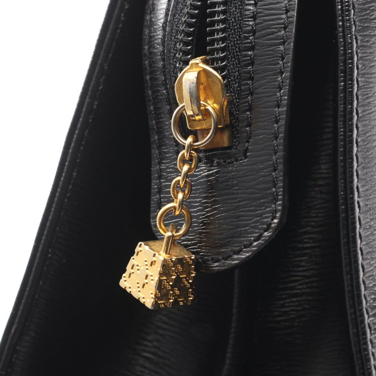 Dior Handbag CD Logo Black Leather — view 9