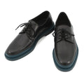 Bottega Veneta Loafers Lace Up Intrecciato Leather 38 Black Blue