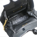 Chanel Clasp Chain Shoulder Bag Suede Xplastic Black Gdhardware — view 6