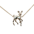Chanel CC Logo Bambi Motif Gold Plated Faux Pearl Necklace