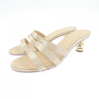 Chanel Mule Sandals Satin Beige — view 3
