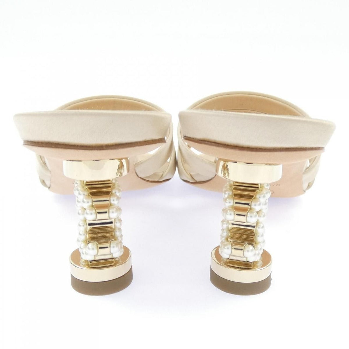 Chanel Mule Sandals Satin Beige — view 5