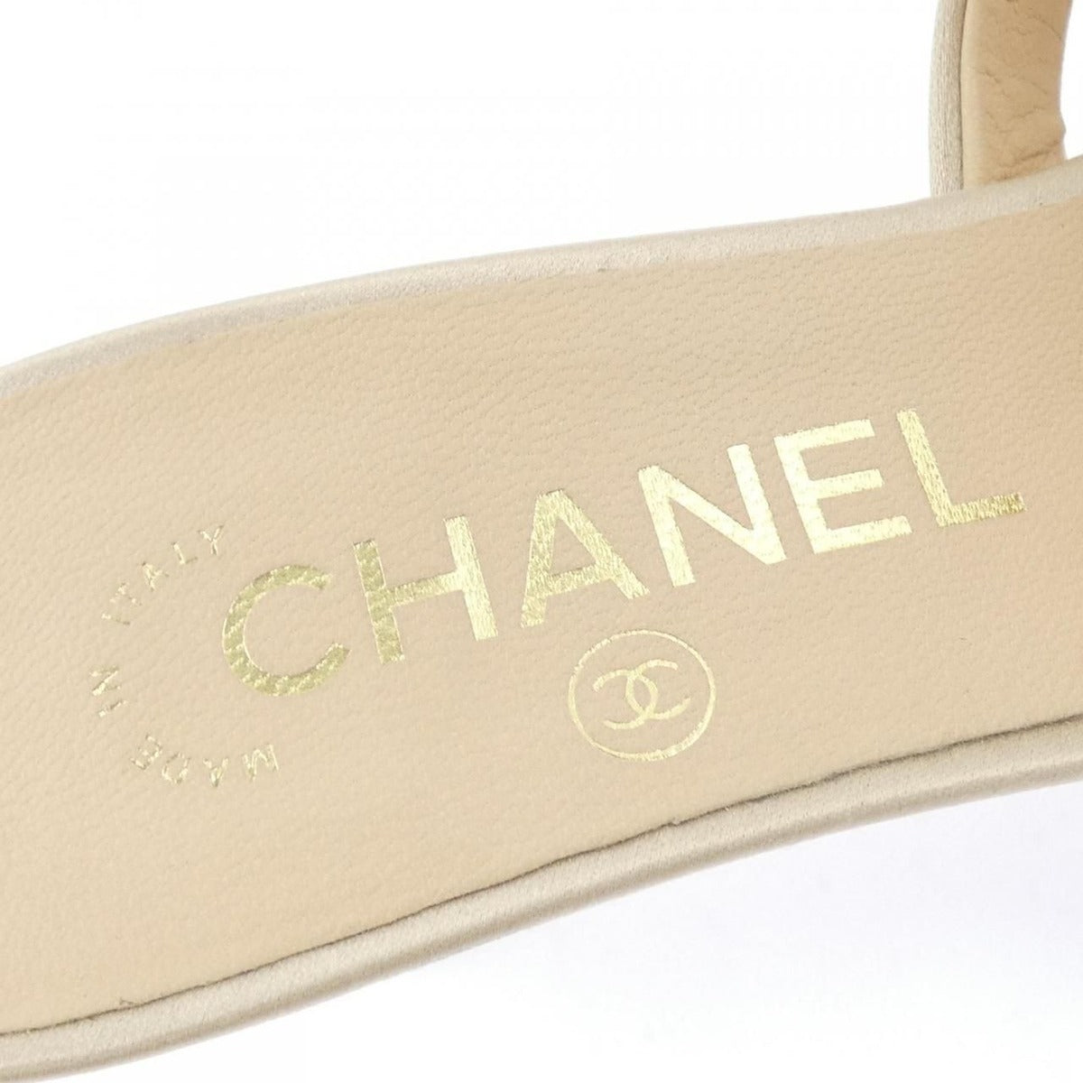 Chanel Mule Sandals Satin Beige — view 6
