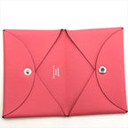 Hermes Calva Coin Case Card Pink Leather — view 6