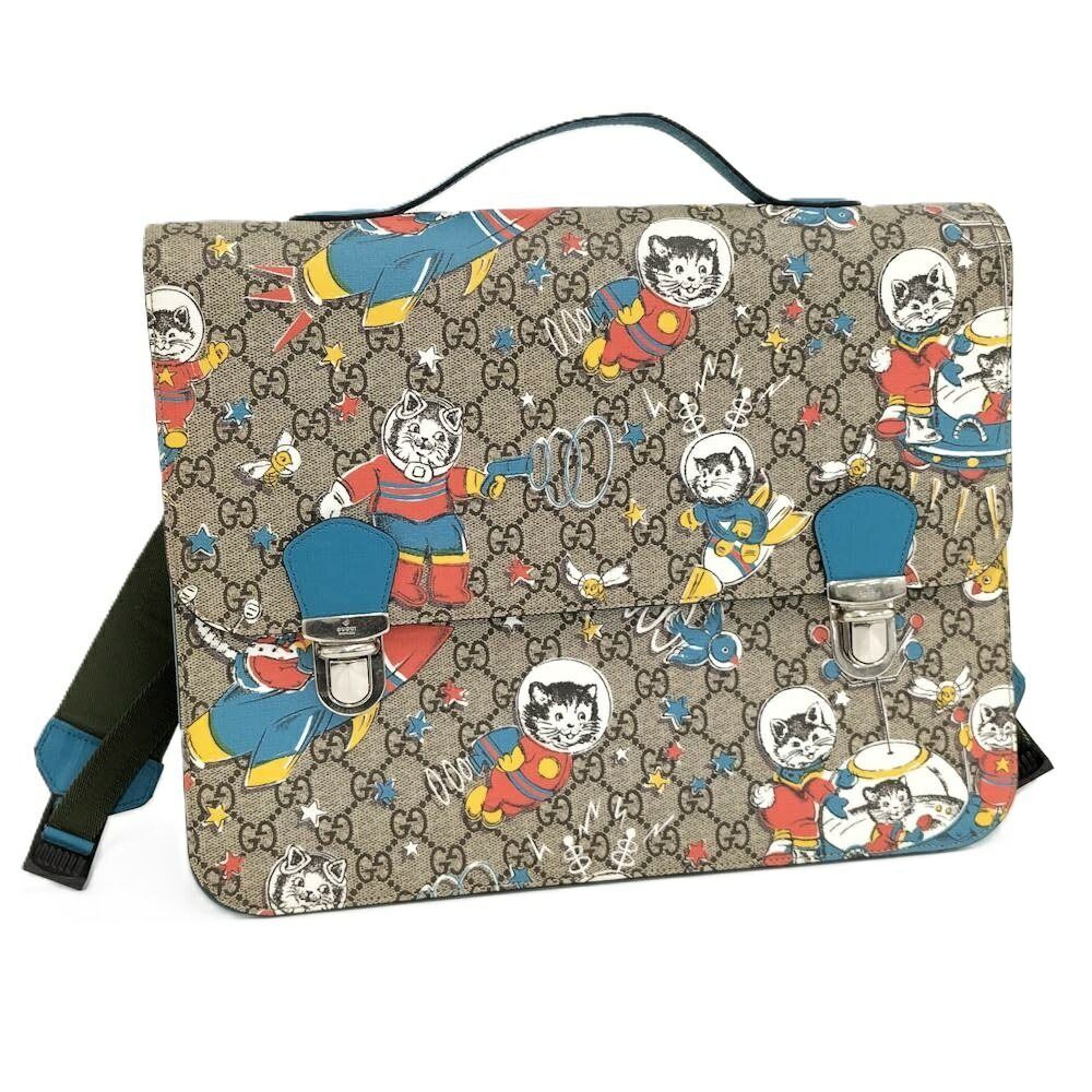 Gucci Backpack Sac Children's GG Supreme Gray Blue