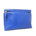 Loewe Clutch Bag Anagram T Pouch 5217 06 Blue Leather Gold Hardware