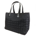 Chanel New Travel Line MM Black Gold Nylon Leather Tote Bag — view 2