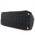Chanel New Travel Line MM Black Gold Nylon Leather Tote Bag — view 3