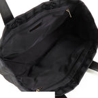 Chanel New Travel Line MM Black Gold Nylon Leather Tote Bag — view 5