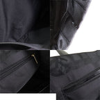 Chanel New Travel Line MM Black Gold Nylon Leather Tote Bag — view 8