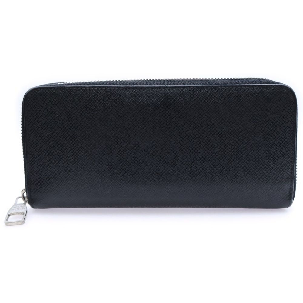 Louis Vuitton Zippy Wallet Vertical Taiga Noir Black Round