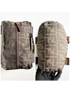 Fendi FF Vintage Zucca Canvas Mini Bag Small Handbag Tan Brown Y2