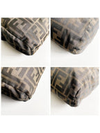 Fendi FF Vintage Zucca Canvas Mini Bag Small Handbag Tan Brown Y2