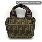 Fendi FF Vintage Zucca Canvas Mini Bag Small Handbag Tan Brown Y2