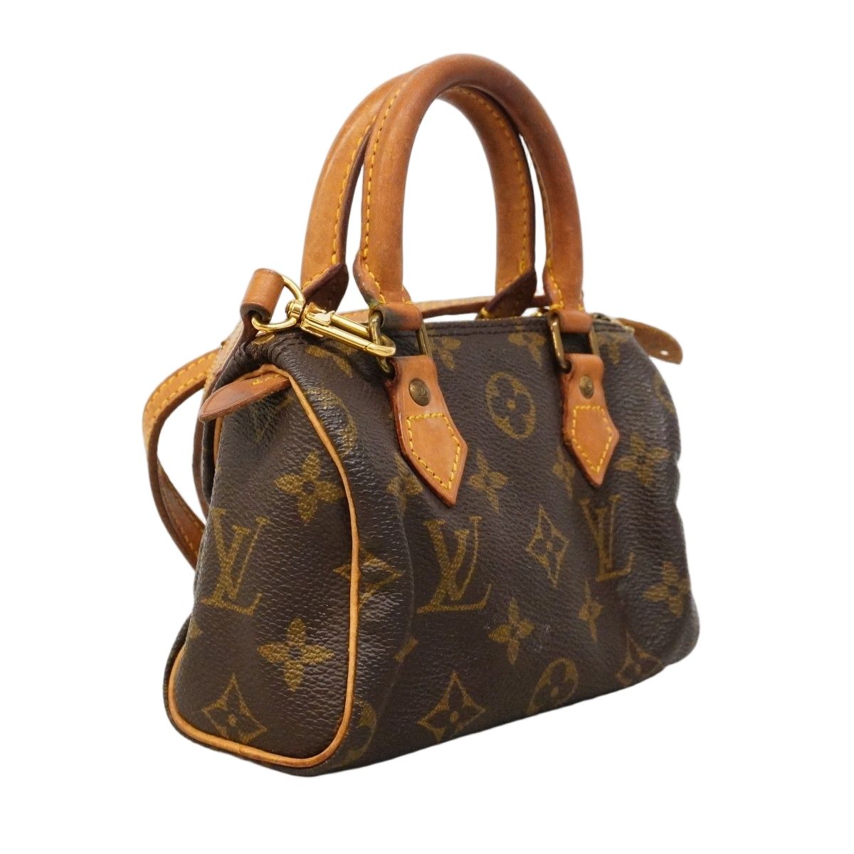 Louis Vuitton Handbag Monogram Mini Speedy Brown 2-Way — view 2