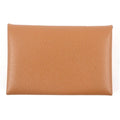 Hermes Calvi Vaux Epson Leather Card Case Coin Wallet Gold With Z Box