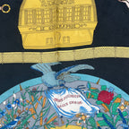 Hermes Scarf Silk Carre 90 le Geographe Geographer Black — view 6