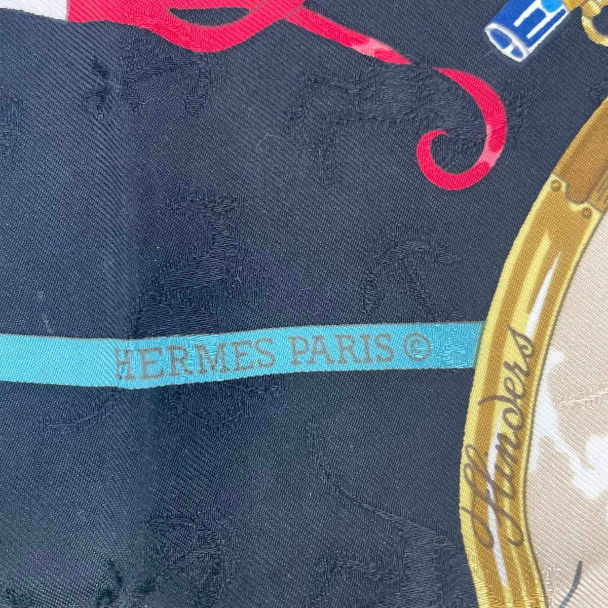 Hermes Scarf Silk Carre 90 le Geographe Geographer Black — view 7