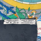 Hermes Scarf Silk Carre 90 le Geographe Geographer Black — view 8