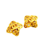 Chanel Earrings Vintage CC Logo Gold Plated — view 2