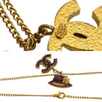 Chanel Coco Mark Hat Motif Rhinestone Necklace Pendant 02A — view 3
