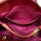 Prada Bl0838 Handbag Triangle Logo Enamel Patent Leather Scarlatto Red — view 7