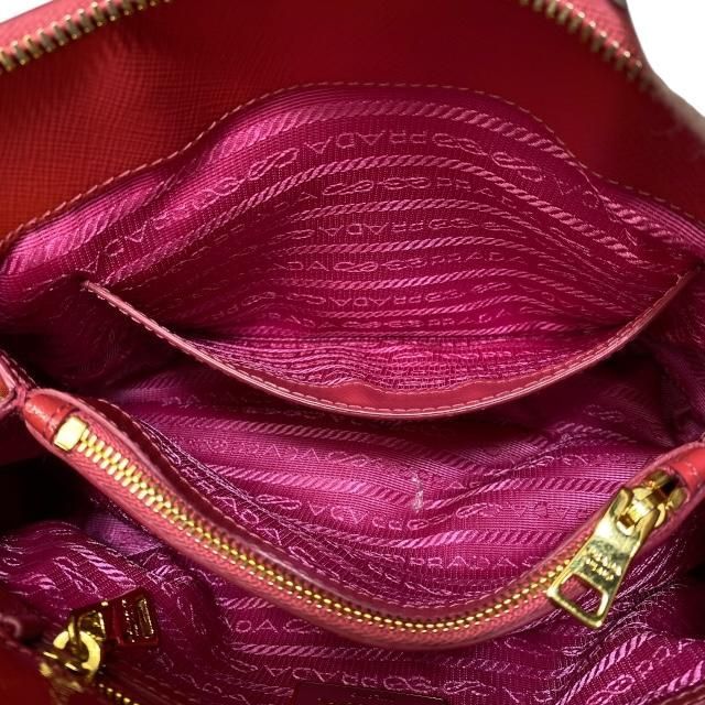 Prada Bl0838 Handbag Triangle Logo Enamel Patent Leather Scarlatto Red — view 7