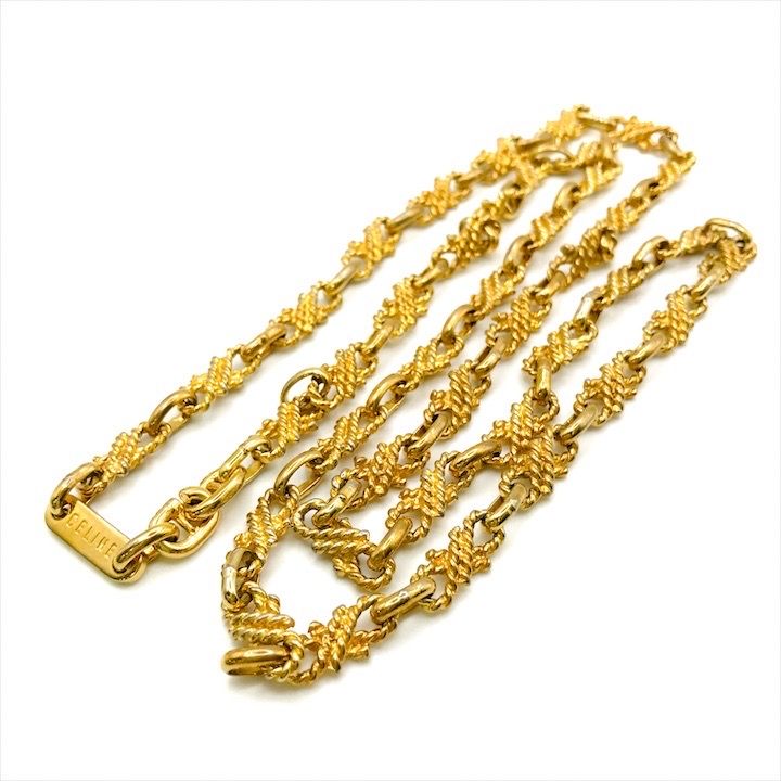 Celine Chain Vintage Necklace Gold — view 6